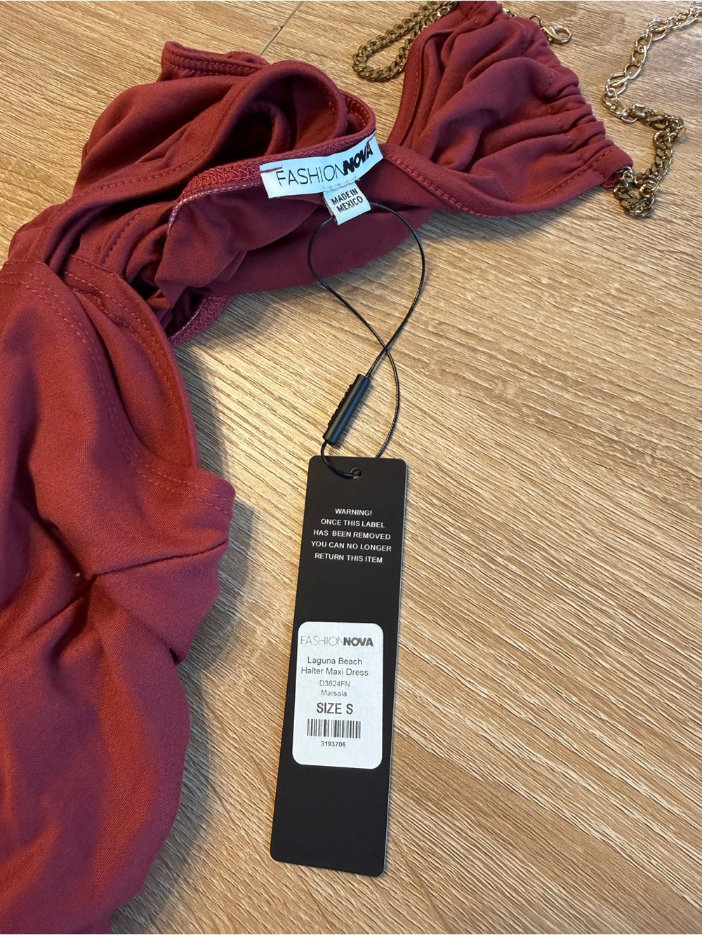 Fashion Nova | Laguna Beach Halter Maxi Dress - Marsala - Picture 9 of 9